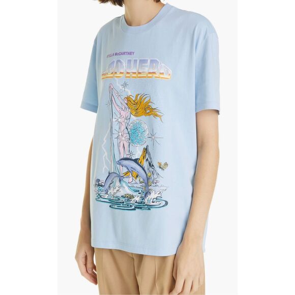 NWT Stella McCartney Eco hero graphic tee  Size 38 - Picture 2 of 9